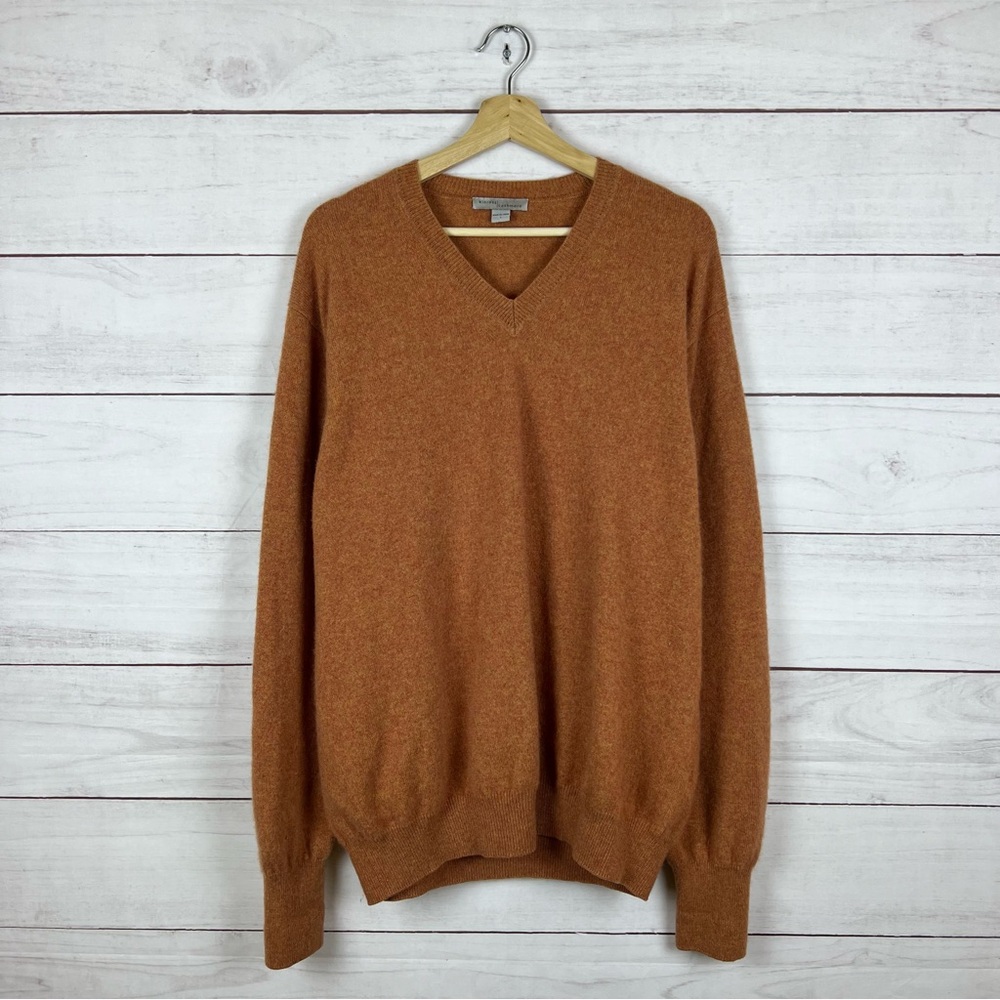 Kinross Cashmere V-Neck Sweater Large